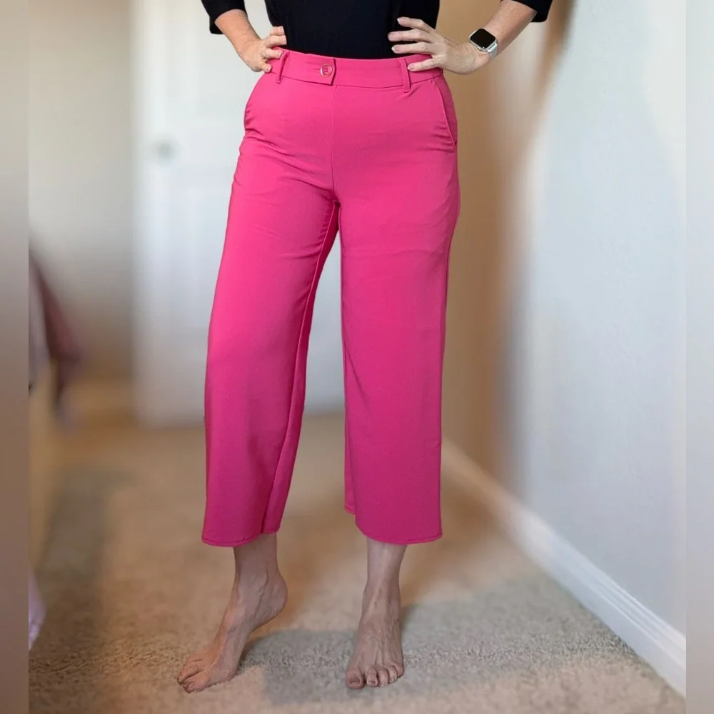 Isaac Mizrahi Vibrant Pink Cropped Pants - Picture 4 of 13